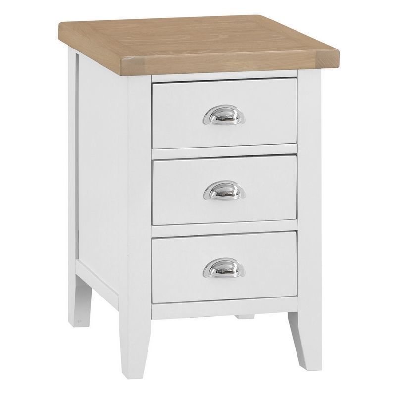 Lighthouse Bedside Table Oak White 3 Drawers